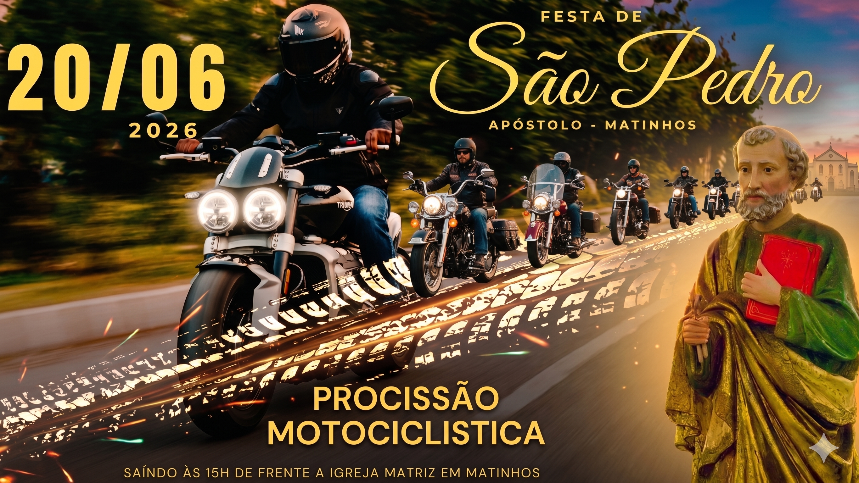Arte da Procissão Motociclística da Festa de São Pedro 2026